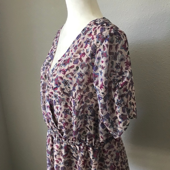Torrid Lavender Floral Print Chiffon Babydoll Top - Picture 3 of 5